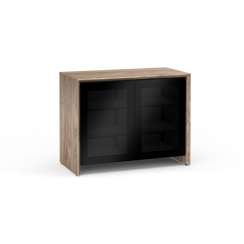 Salamander Barcelona 323 Coffee Table Natural Walnut & Black Glass