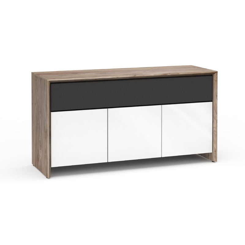 Salamander Barcelona 339 Two-Tone Storage Console Natural Walnut Gloss White