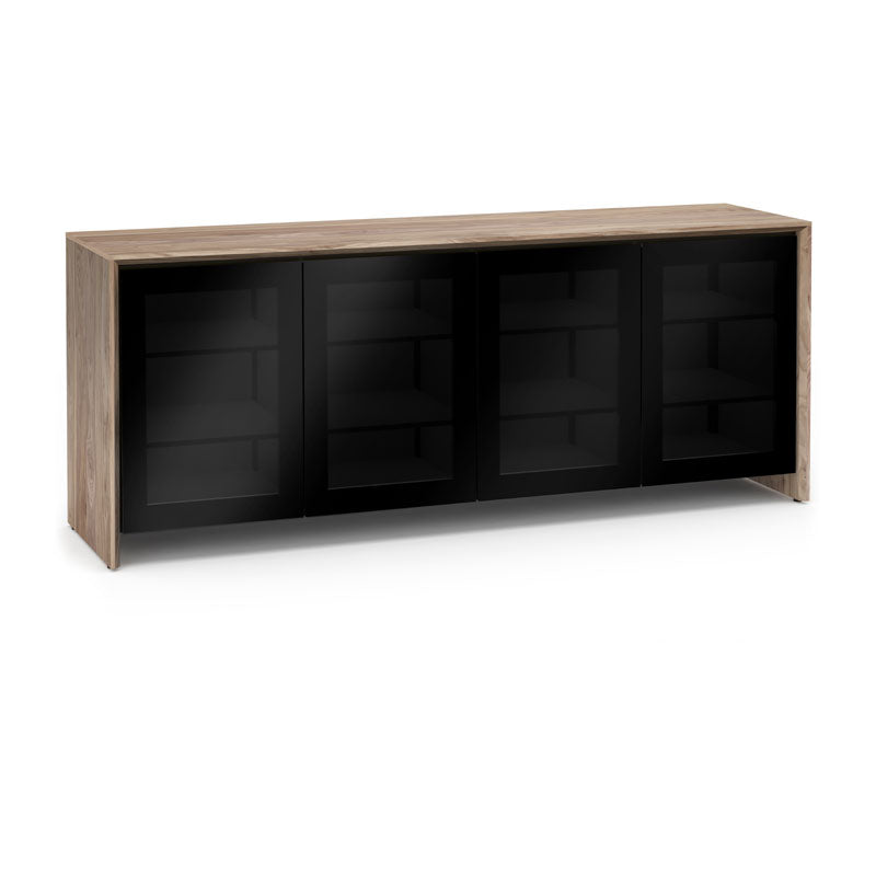 Salamander Barcelona 347 Natural Walnut Black Glass Modern Furniture