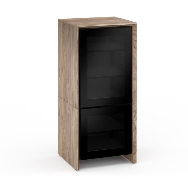 Salamander Barcelona 517 Natural Walnut Black Glass Modern Furniture