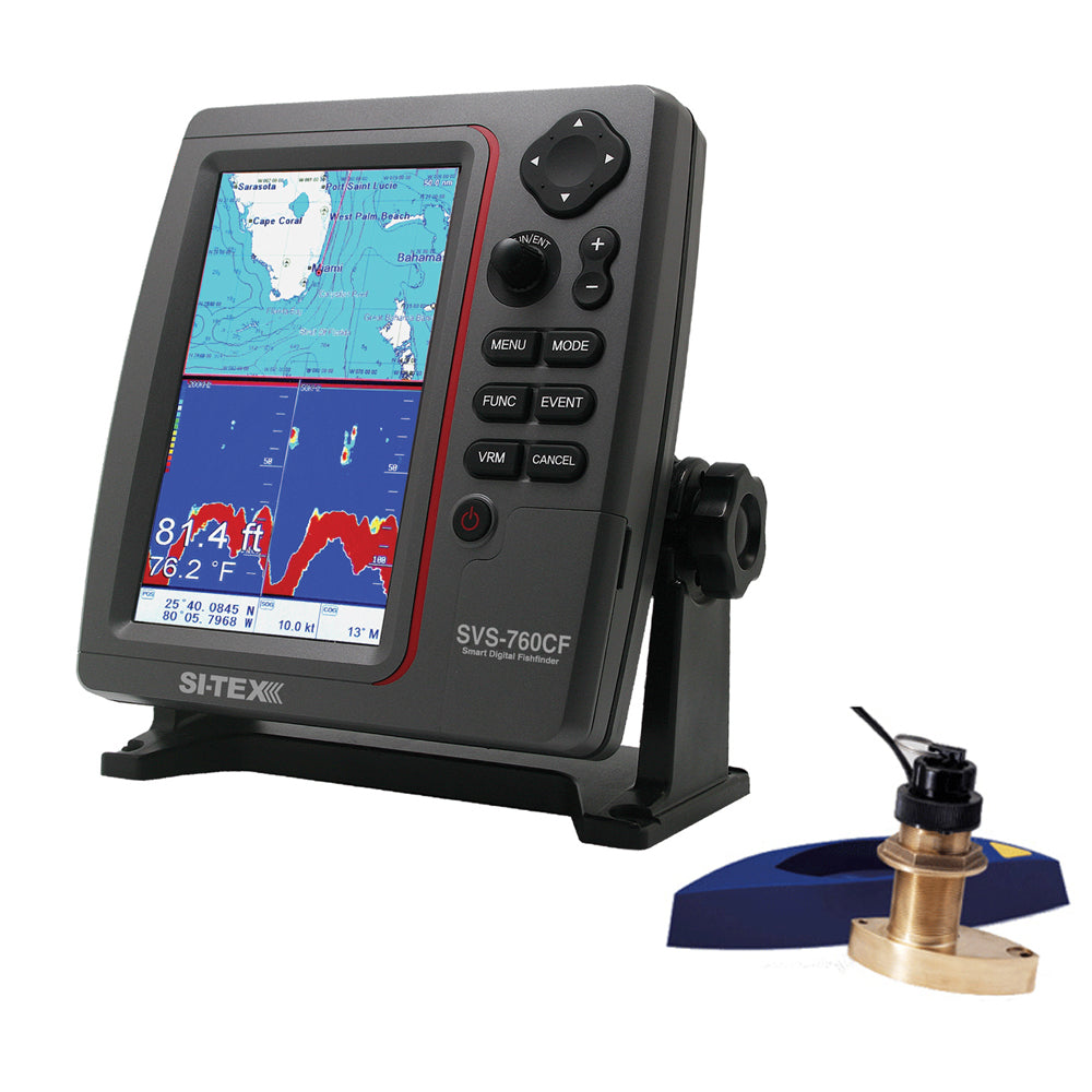 SI-TEX SVS-760CF Dual Frequency Chartplotter/Sounder w/ C-Map 4D Chart & Bronze