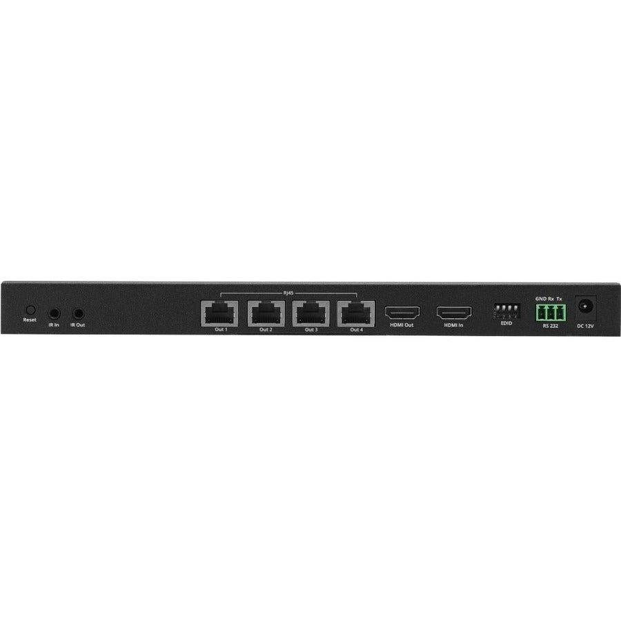 SIIG 1x4 4K 60Hz HDMI Splitter Over Cat6 Extender with Loopout/IR/ARC & RS-232 - Up to 230ft (70m) - Near Zero Latency CE-H27A11-S1