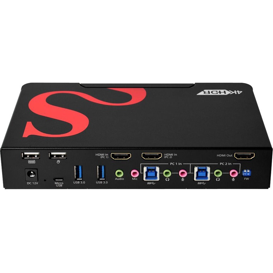 SIIG 2-Port HDMI 4K60Hz HDR Smart Console KVM Switch with USB 3.0 Multi-Media CE-H25511-S1