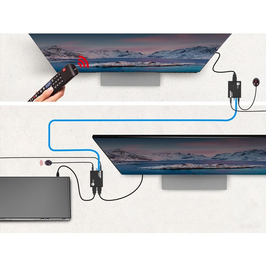 SIIG 4K60Hz HDMI over Cat6 Extender with Loopout & IR - 50m- HDMI Extender- Auto