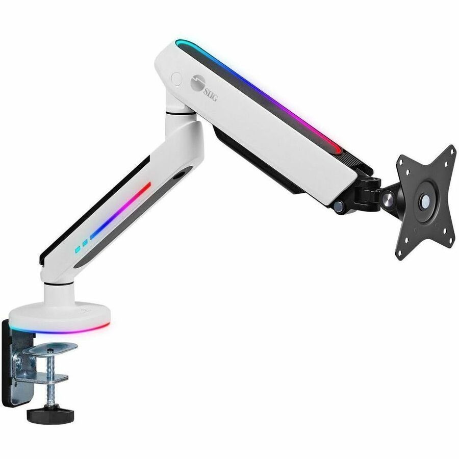 SIIG Mounting Arm for Monitor, Flat Panel Display, Curved Screen Display - White - CE-MT3J11-S2