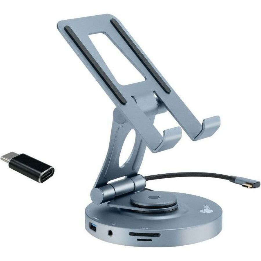 SIIG USB-C Multitask Hub Stand Holder fits under 13" Tablets/Phones - 4K60Hz- PD100W CE-MTDK31-S2