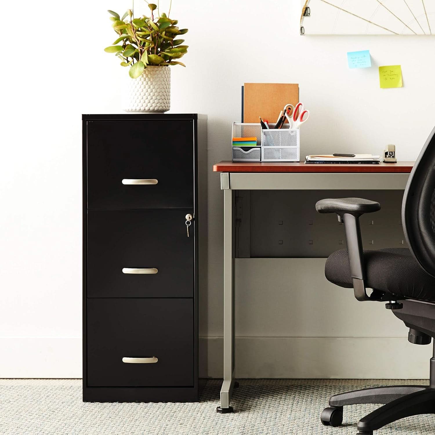 SOHO 18 Inch 3 Drawer Vertical File Cabinet With Lock