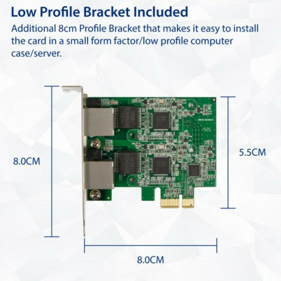 SYBA Dual 2.5 Gigabit Ethernet PCI-e x1 Network Card SD-PEX24066