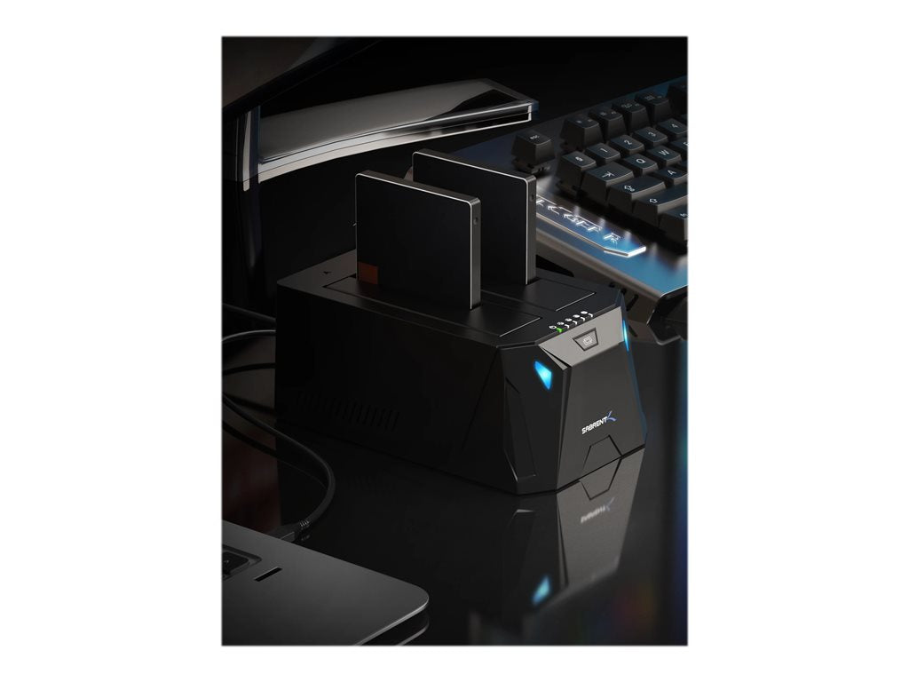 Sabrent EC-CH2B - HDD docking station - bays: 2 - 2.5 / 3.5" shared - SATA - USB 3.0"