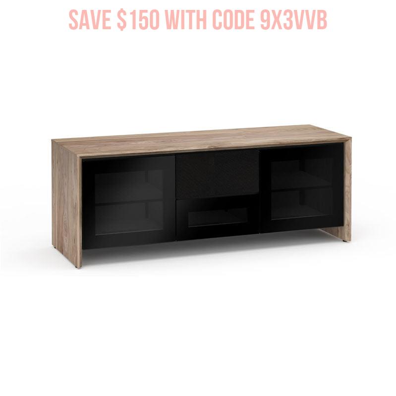 Salamander Barcelona 236 AV Cabinet Natural Walnut Black Glass