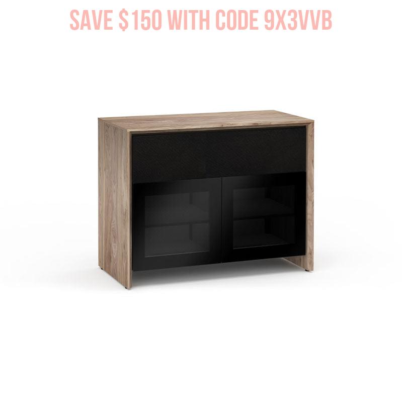 Salamander Barcelona 329 Coffee Table Natural Walnut & Black Glass