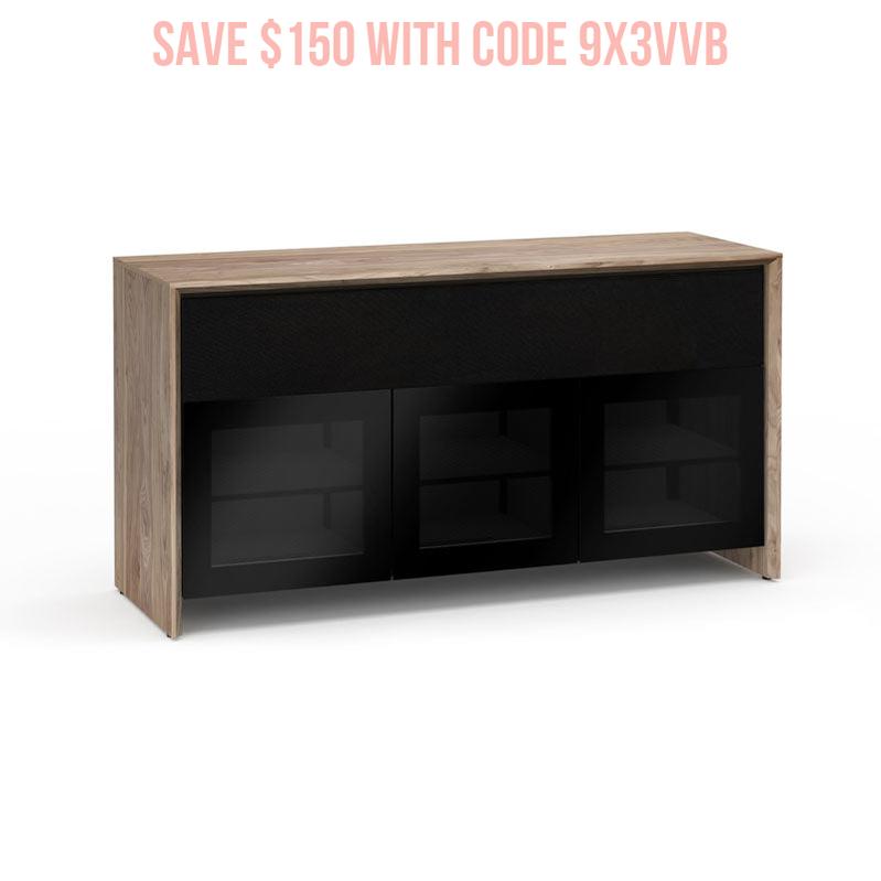 Salamander Barcelona 339 Natural Walnut & Black Glass Table for Modern Spaces