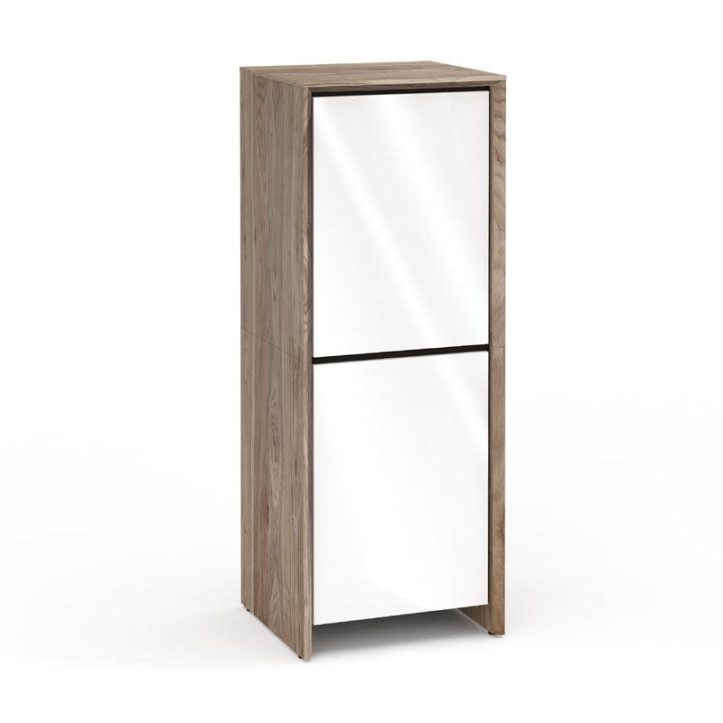 Salamander Barcelona 617 AV Cabinet Natural Walnut Gloss White – Modular Hi-Fi Storage