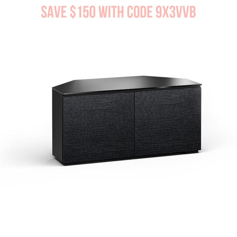 Salamander Chicago 221 Corner AV Cabinet Black Oak – Premium Home Theater Storage