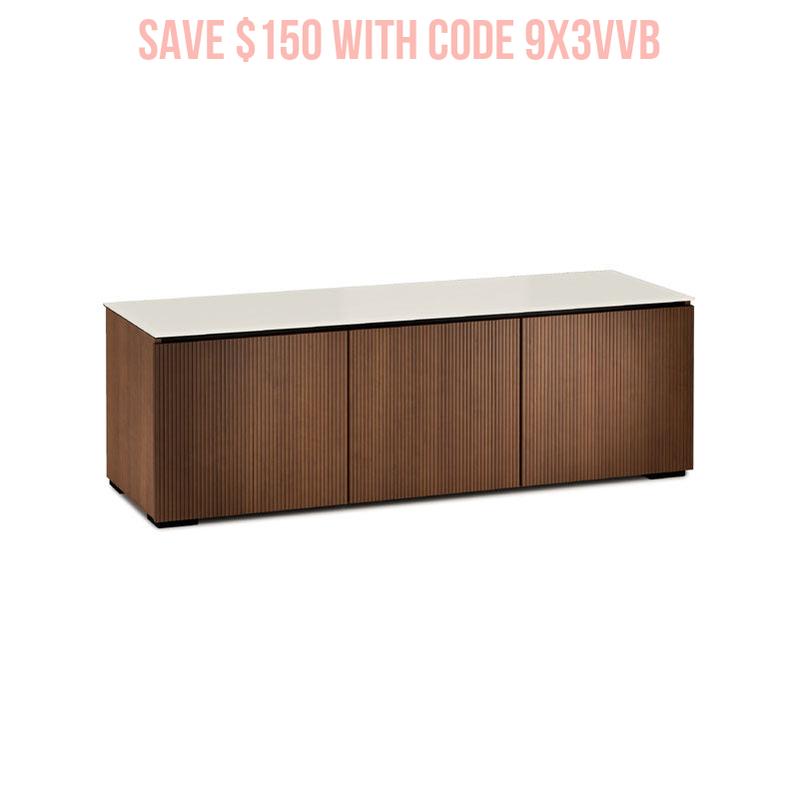 Salamander Manhattan 237 Medium Walnut Doors & Matte Taupe Glass Top for Modern Cabinets