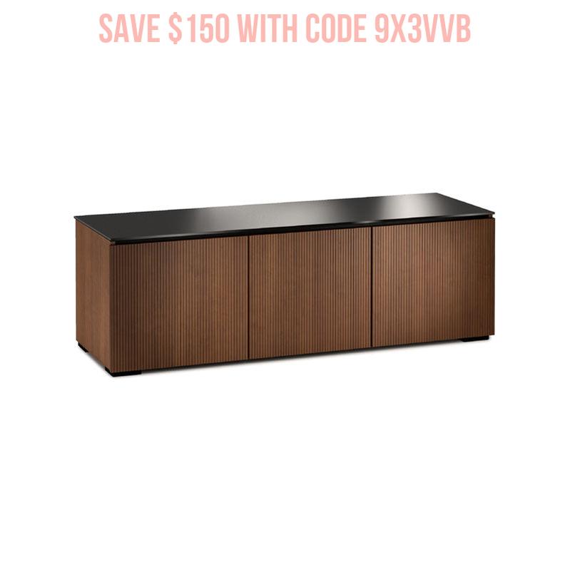 Salamander Manhattan 237 Medium Walnut Doors & Sides with Black Glass Top for Modern Spaces
