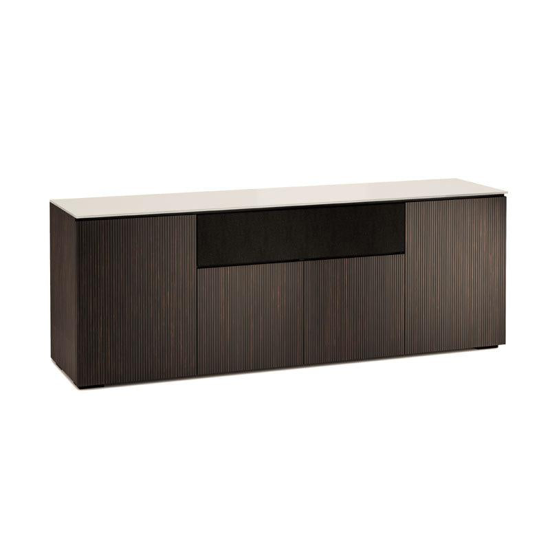 Salamander Manhattan 345 Maro Ebony Doors & Matte Taupe Glass Top