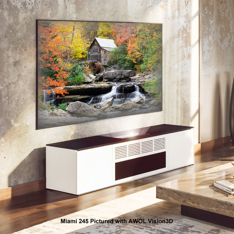 Salamander Miami 245 Cabinet for Integrated AWOL Projector – Black Top, Premium Home Theater