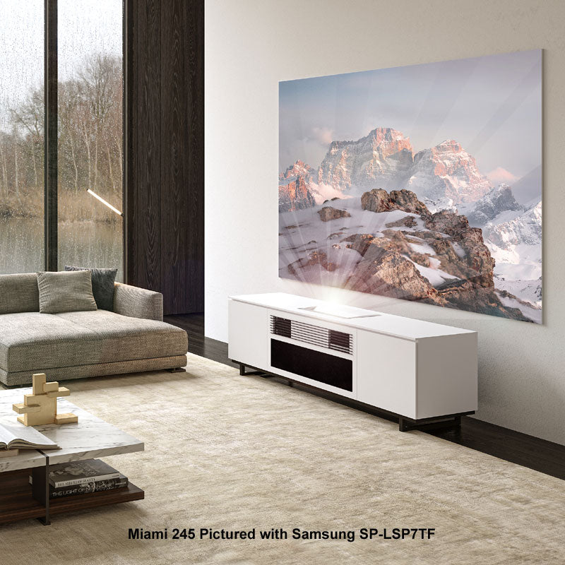 Salamander Miami 245 Gloss White Cabinet for Samsung SP-LSP7TF Projector Integration