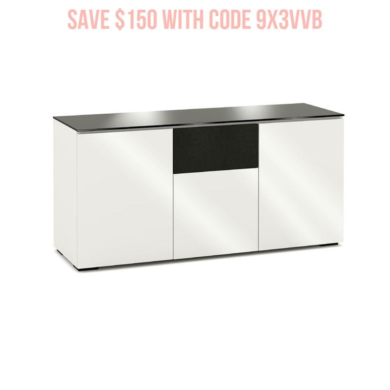 Salamander Miami 336 Gloss White & Black Glass Cabinet – Modern Storage