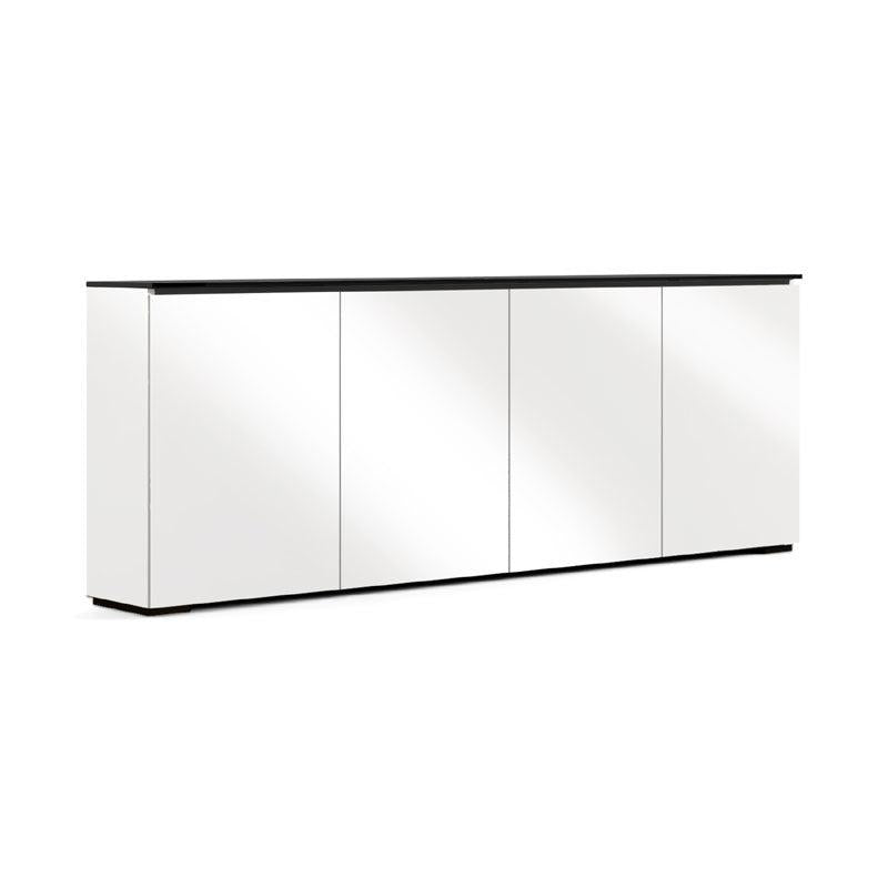 Salamander Miami Low Profile TV Stand Gloss White Black Glass