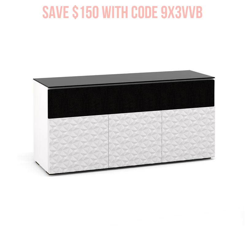 Salamander Milan 339 White/Black Glass Modern Accent Table