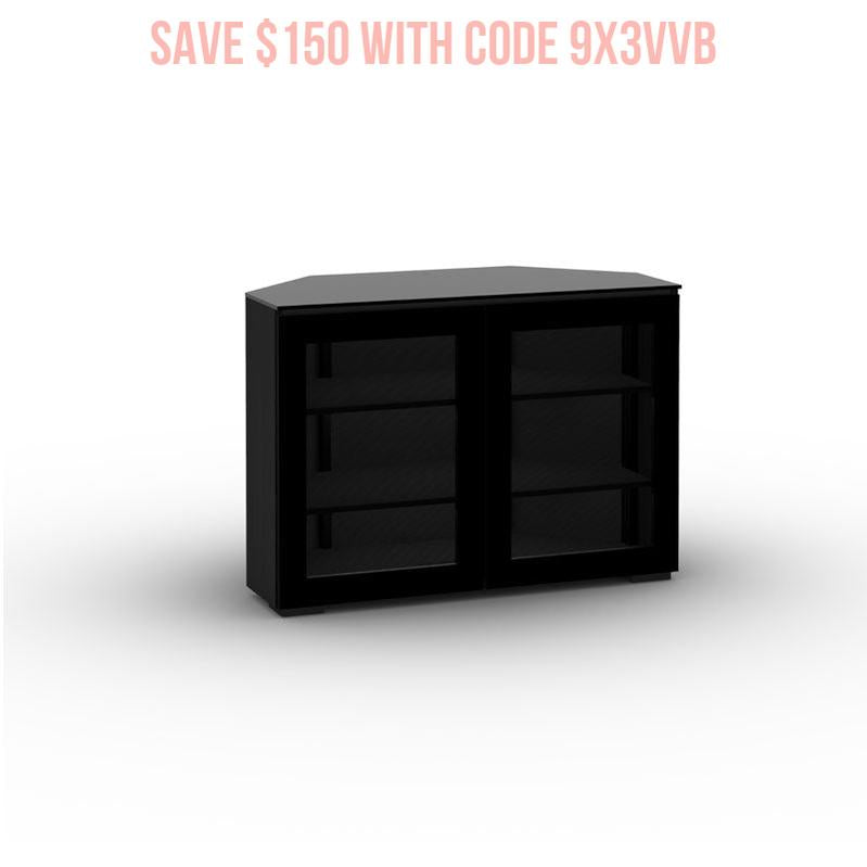 Salamander Oslo 323 Corner AV Cabinet with Black Glass Top