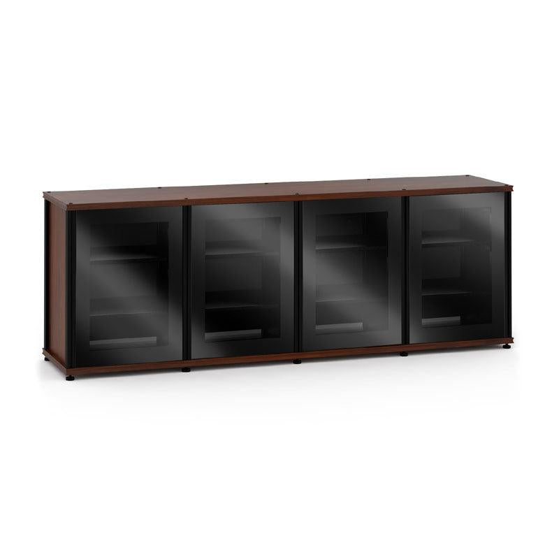 Salamander Synergy 347 Walnut AV Stand with Black Posts – Modular Home Theater Furniture