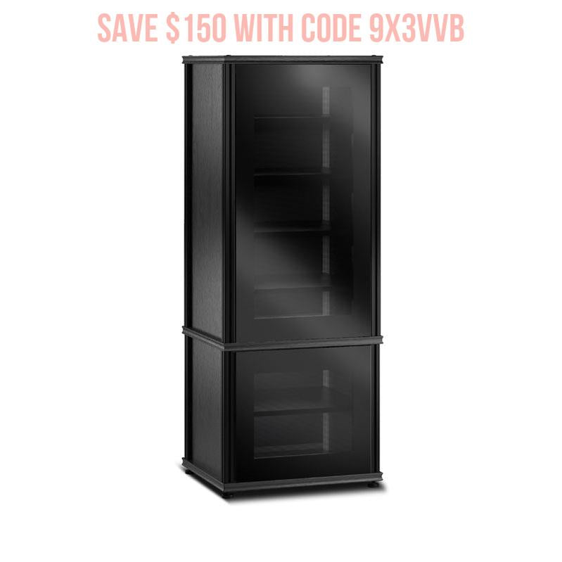 Salamander Synergy 603 Black Oak AV Cabinet with IR Glass Doors