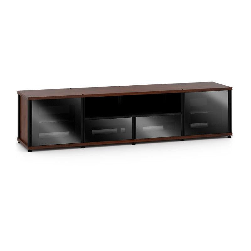 Salamander Synergy Model 243 Media Cabinet Dark Walnut Black Glass