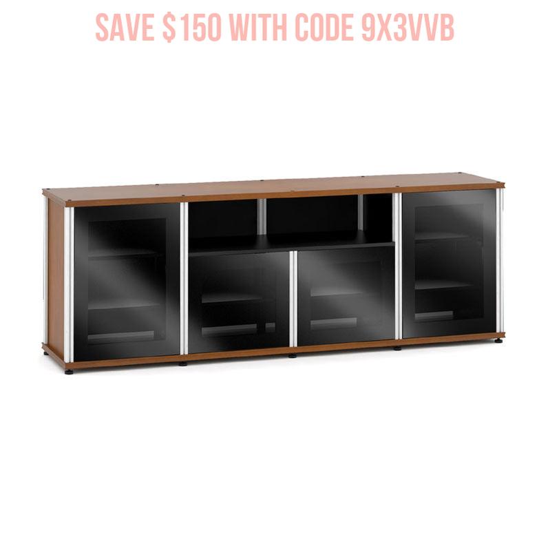 Salamander Synergy Model 345 Cherry AV Console with Aluminum Posts