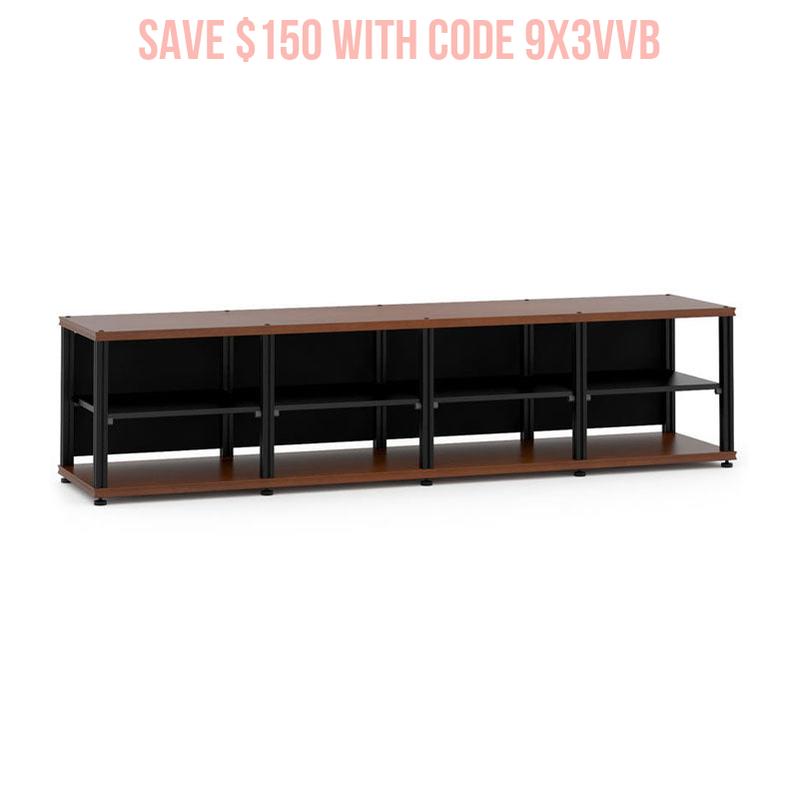 Salamander Synergy Quad 20 AV Cabinet Cherry Black Posts for Home Theater