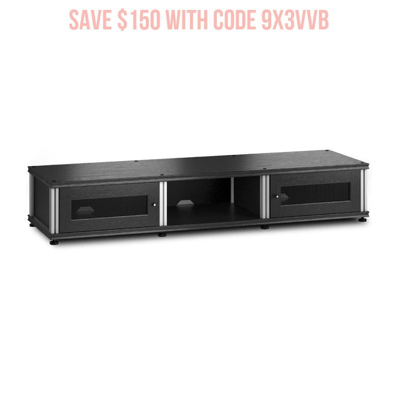 Salamander Synergy SB132BO/A Media Cabinet Black Oak Aluminum Posts