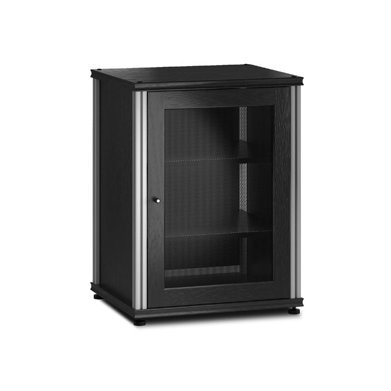 Salamander Synergy SB303 Black Oak AV Cabinet with Aluminum Posts