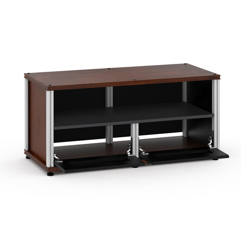 Salamander Synergy Single Box 223 Dark Walnut Media Cabinet with Aluminum Posts