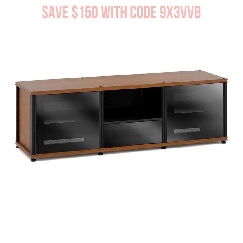 Salamander Synergy Single Box 236 AV Storage Cabinet – American Cherry & Black Glass