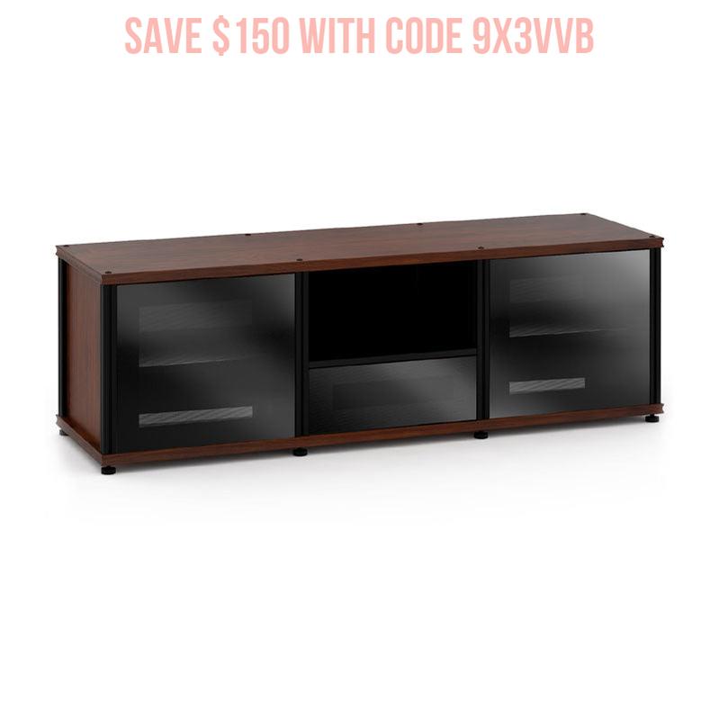 Salamander Synergy Single Box 236 Dark Walnut Storage Unit with Black Glass