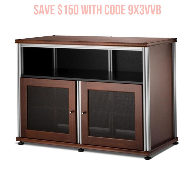 Salamander Synergy Single Box 329 Walnut with Aluminum Posts – Modular Storage