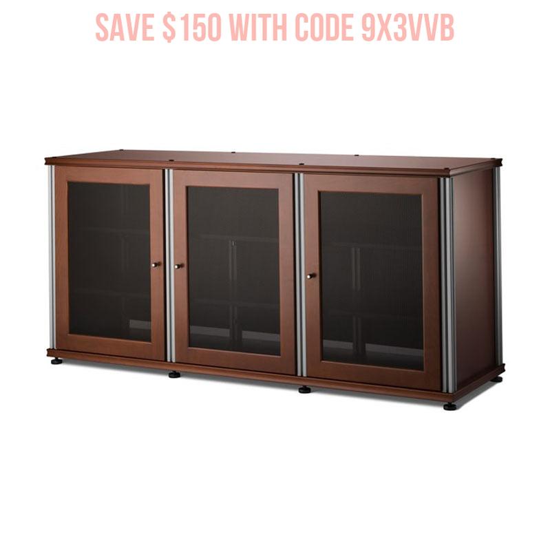 Salamander Synergy Single Box 337 Cherry AV Cabinet with Aluminum Posts