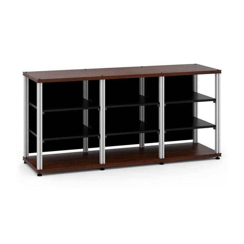 Salamander Synergy Triple 30 AV Cabinet Walnut with Aluminum Posts