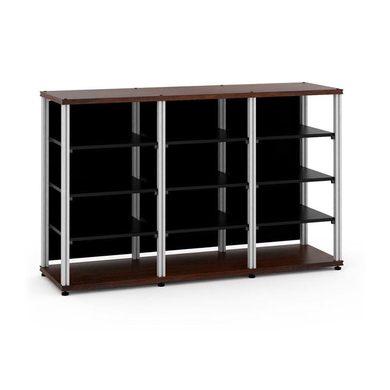 Salamander Synergy Triple 40 Walnut AV Stand with Aluminum Posts