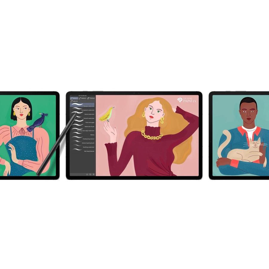 Samsung Galaxy Tab S7+ SM-T970 Tablet - 12.4 WQXGA+ - Qualcomm Snapdragon 865 Plus - 8 GB - 256 GB Storage - Android 10 - Mystical Black" SM-T970NZKEXAR