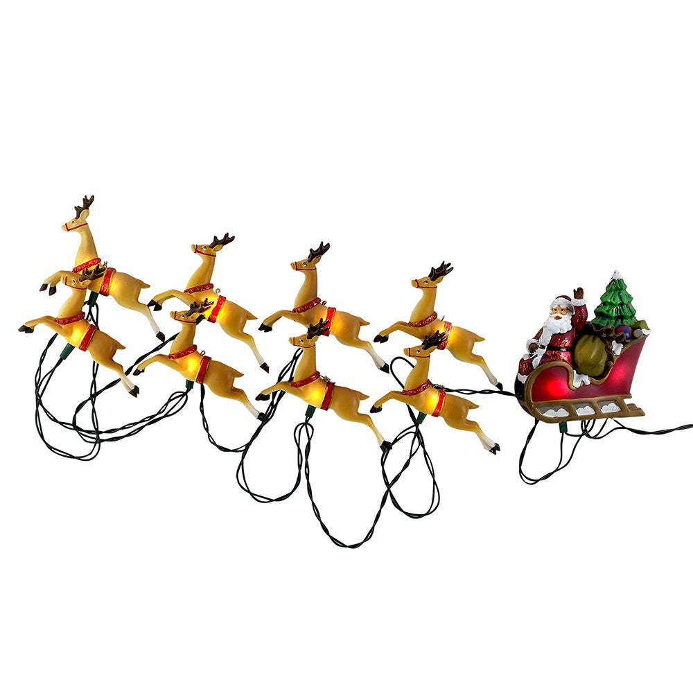 Santa Sleigh and Eight Reindeer Light Set