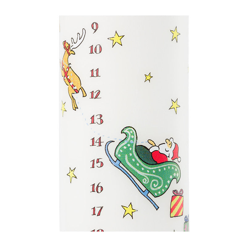 Santa's Sleigh Advent Pillar Candle