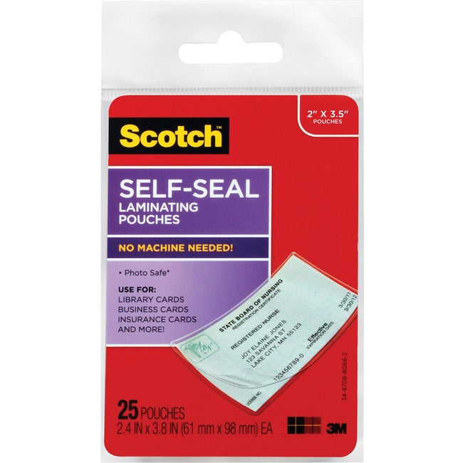 Scotch Self-sealing Laminating Business Card Pouches LS851G