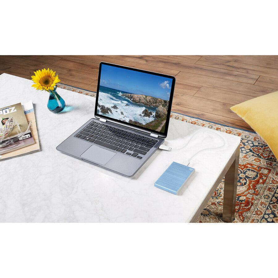 Seagate Backup Plus Slim Sthn1000402 1Tb Portable Hard Drive - External - Light Blue