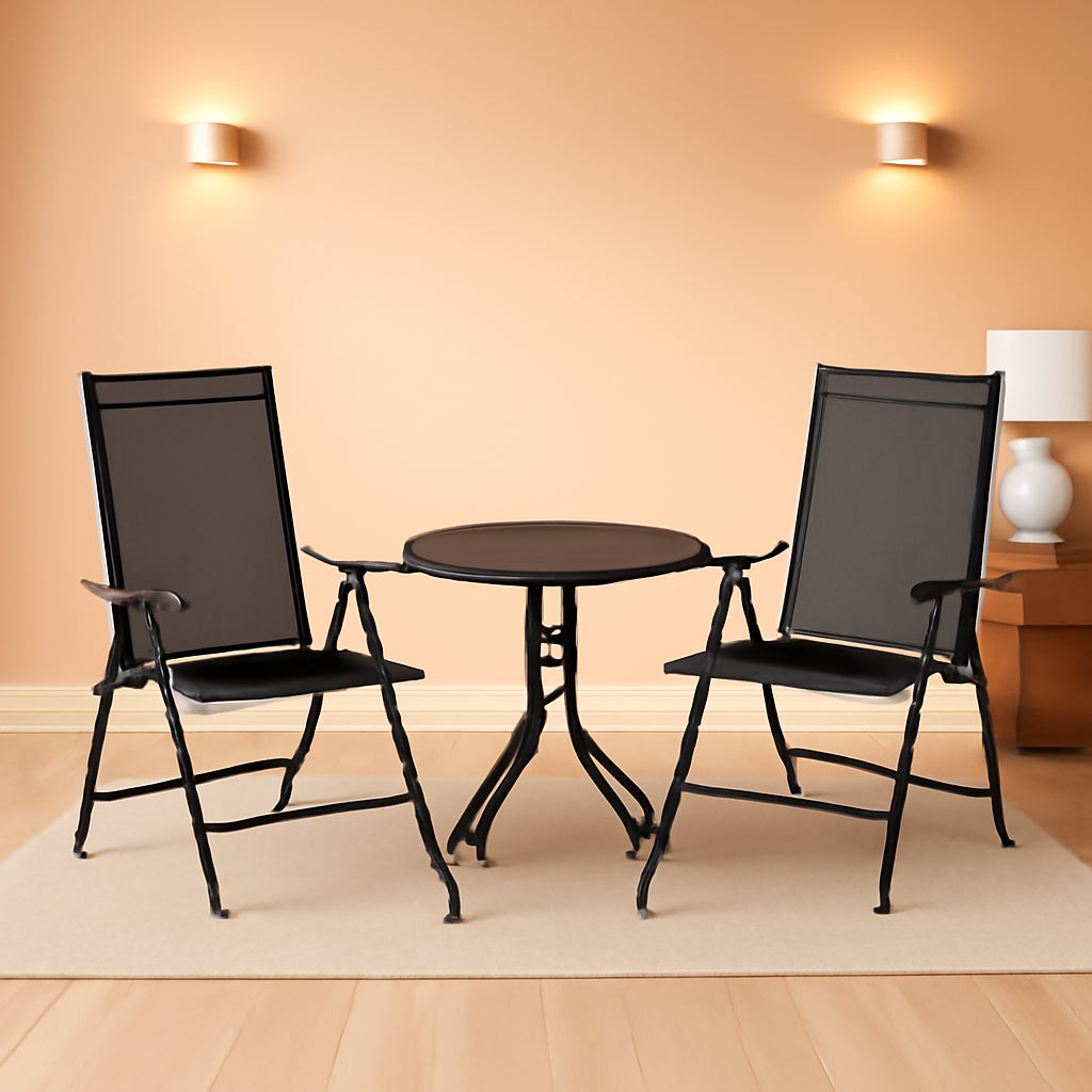 Set Of 2 Adjustable Portable Patio Folding Recliner Chairs