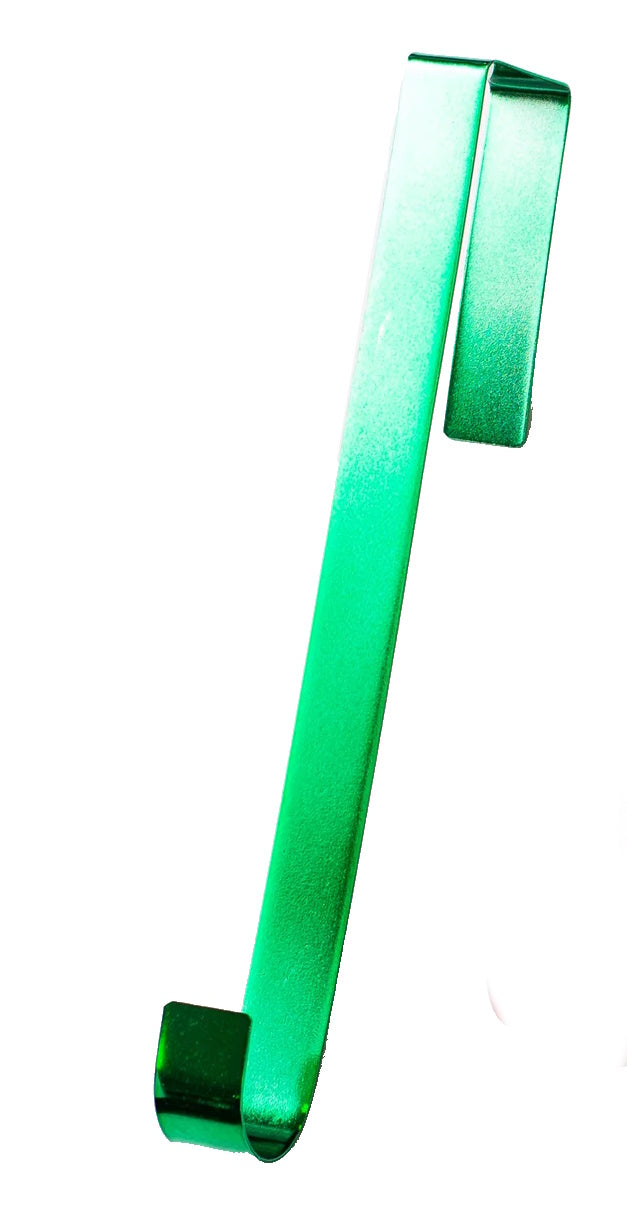 Shiny Metal 12 Inch Over the Door Wreath Hanger - Silver