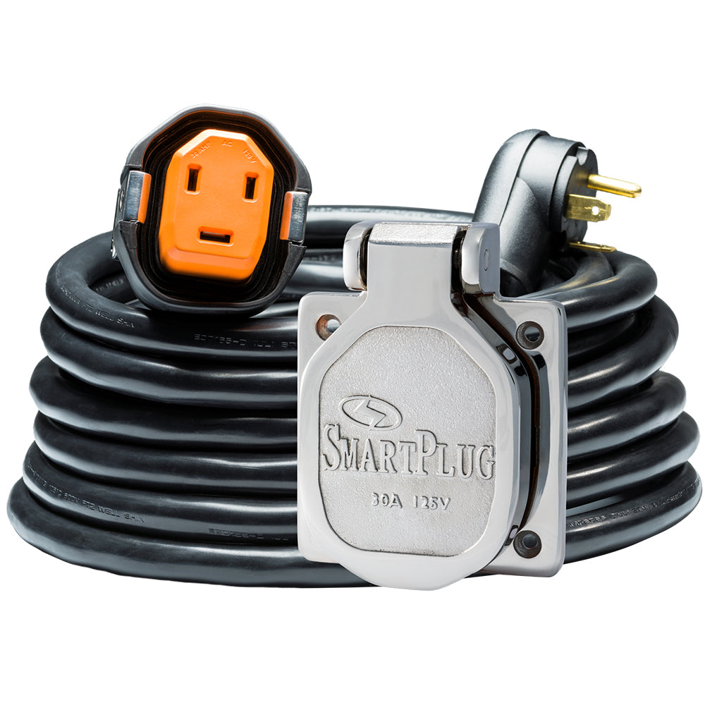 SmartPlug RV Kit 30 AMP Dual Configuration Cordset & Stainless Steel Inlet Combo -