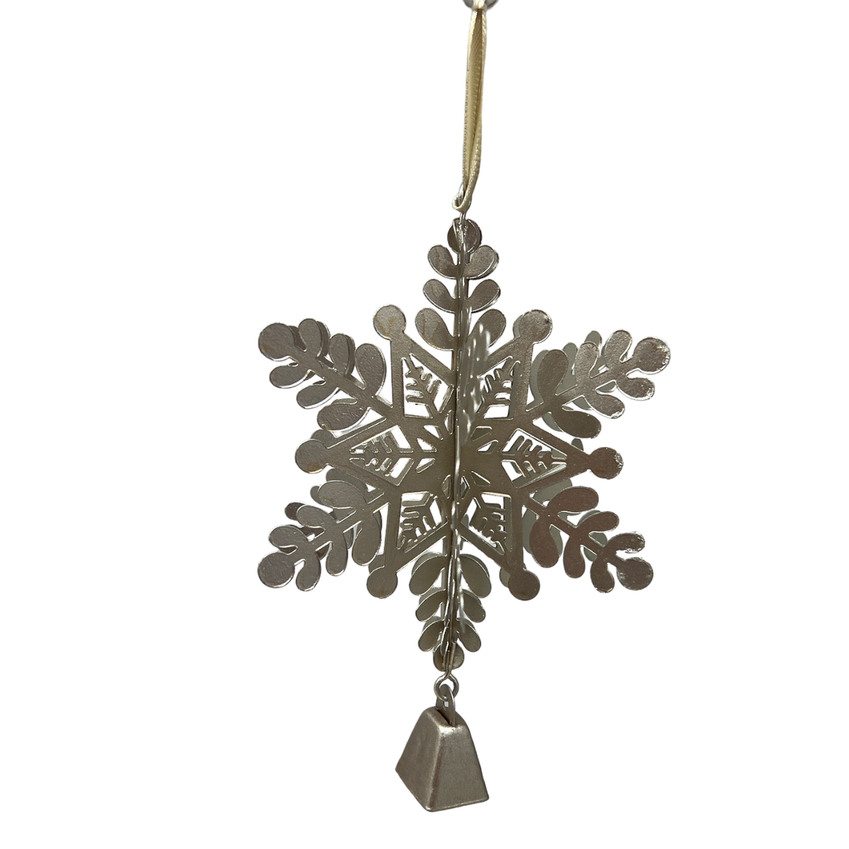 Snowflake With Rounded Branch Form and Bell Ornament